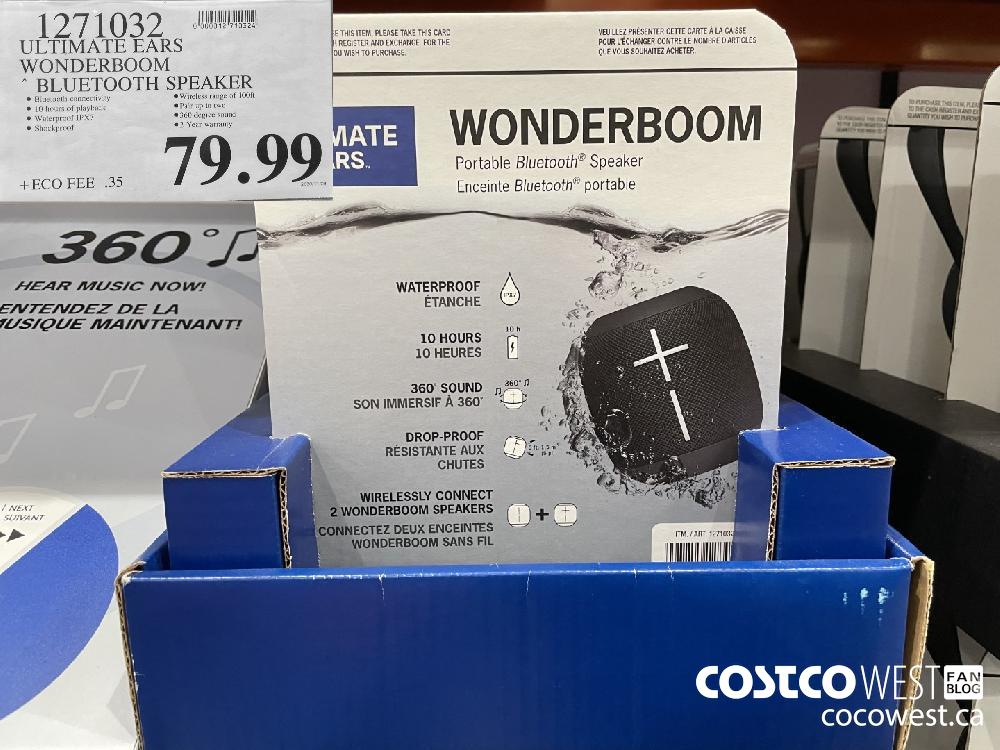 1271032 ULTIMATE EARS WONDERBOOM BLUETOOTH SPEAKER $79.99
