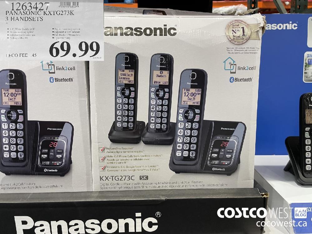 1263427 PANASONIC KXTG273K 3 HANDSETS $69.99