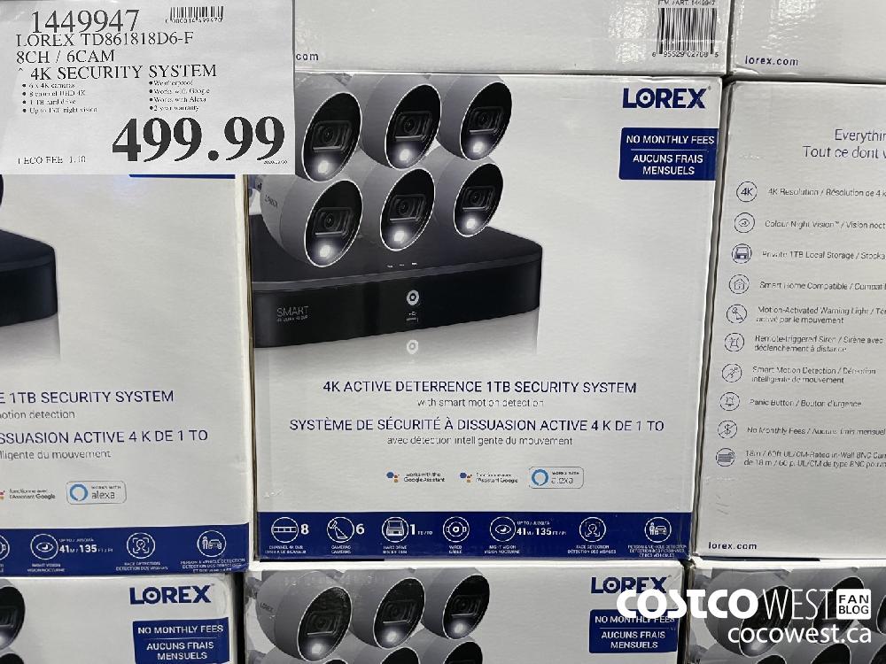 1449947 LOREX TD861818D6-F 8CH / 6CAM * 4K SECURITY SYSTEM $499.99
