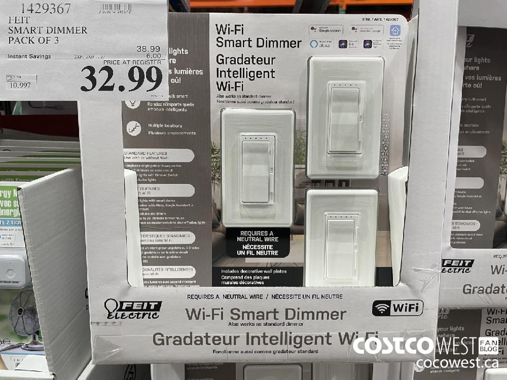 1429367 FEIT SMART DIMMER PACK OF 3 EXP. 2020-11-27 $32.99