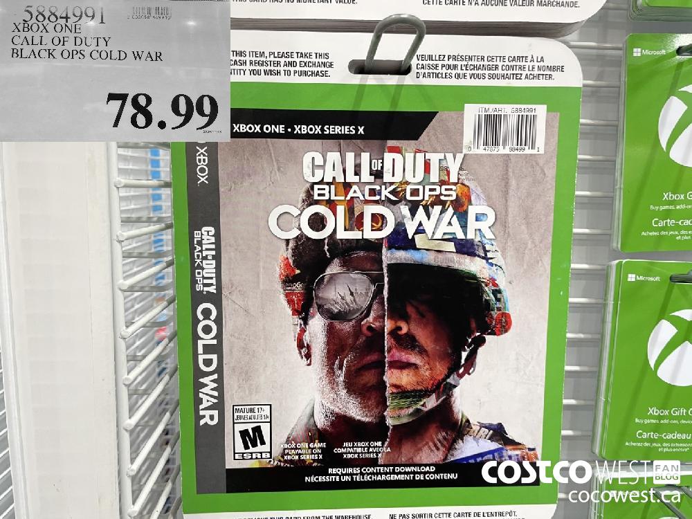 5884991 XBOX ONE CALL OF DUTY BLACK OPS COLD WAR $78.99