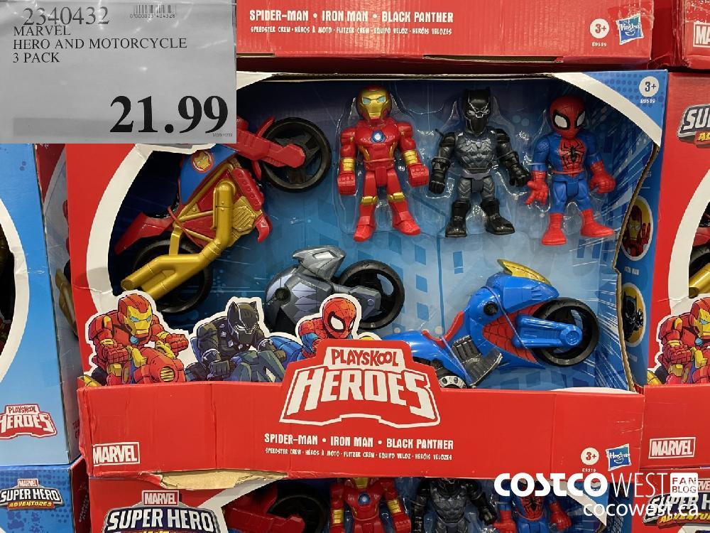 2340432 MARVEL HERO AND MOTORCYCLE 3 PACK $21.99