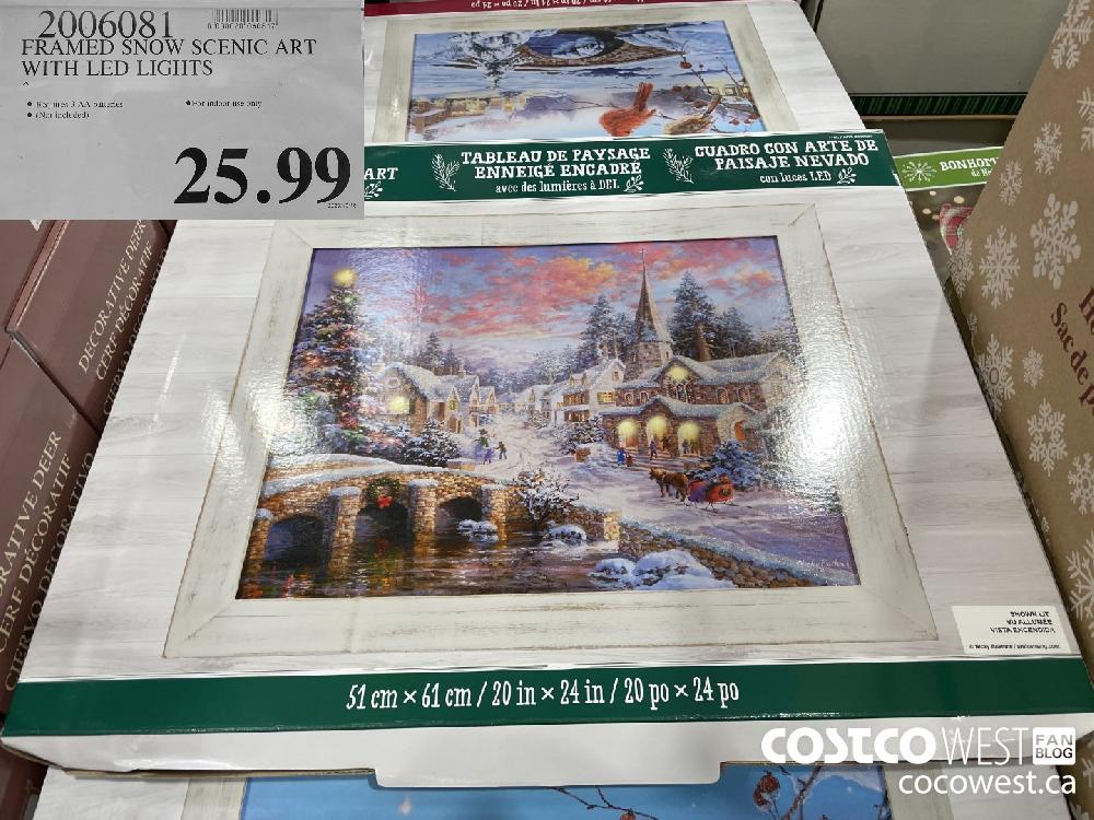 2006081 FRAMED SNOW SCENIC ART WITH LED LIGHTS $25.99