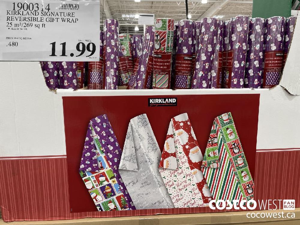 1900334 KIRKLAND SIGNATURE REVERSIBLE GIFT WRAP 25 m2/269 sq ft $11.99