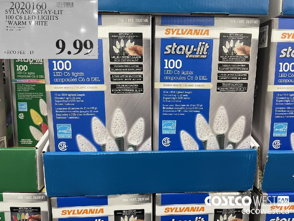 2020160 SYLVANIA STAY-LIT 100 C6 LED LIGHTS WARM WHITE $9.99