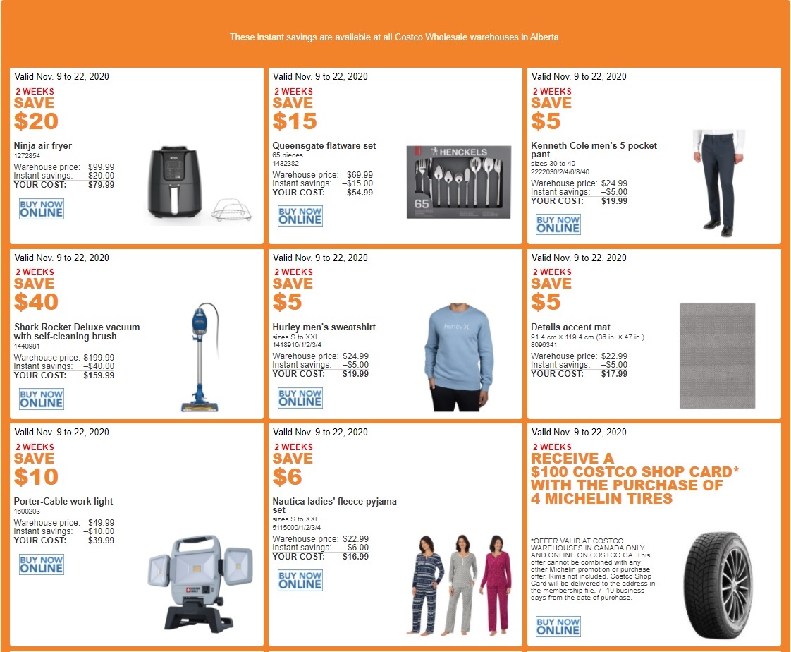 Costco Flyer & Costco Sale Items for Nov 915, 2020, for BC, AB, SK, MB