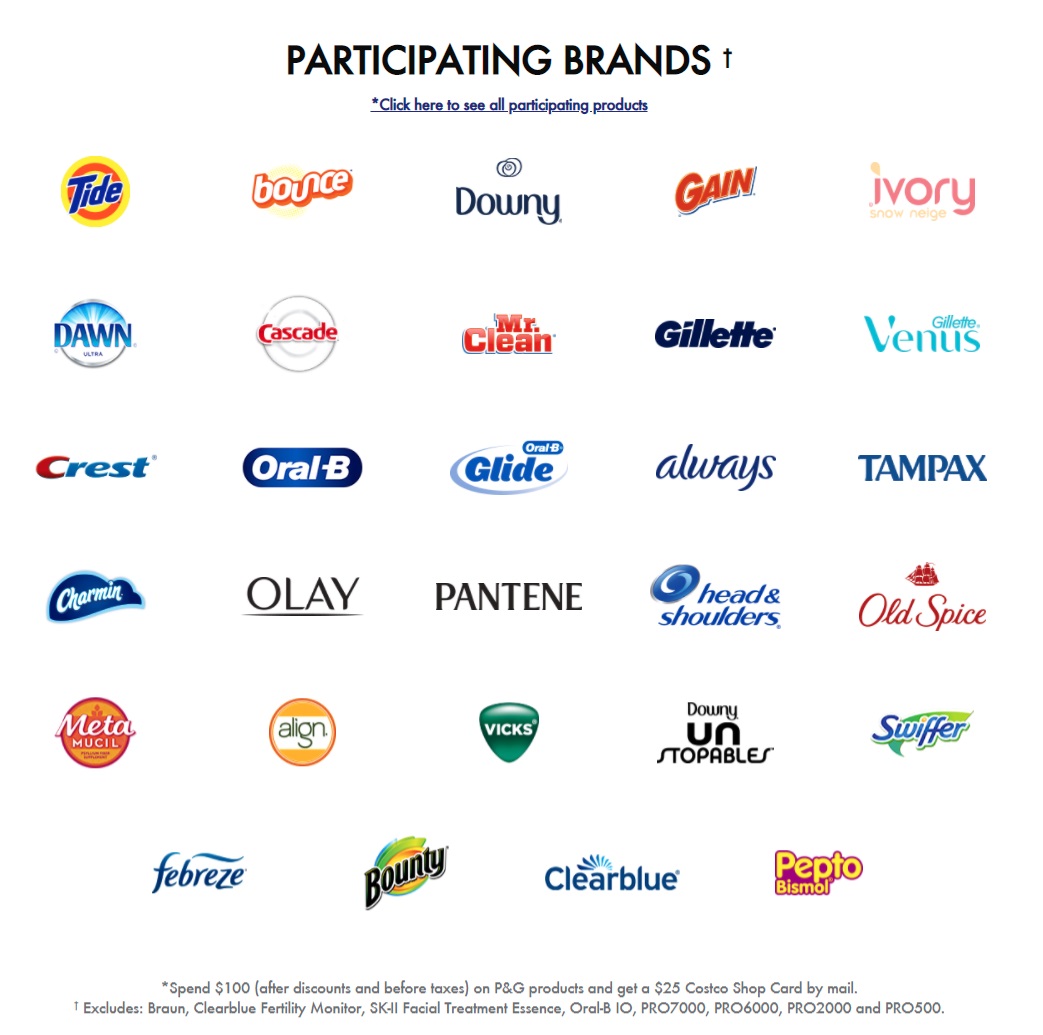 P&G Spend $100 Get $25 Promotion Guide - Costco West Fan Blog