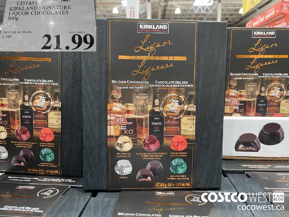 1351451 KIRKLAND SIGNATURE LIQUOR CHOCOLATES 800g $21.99