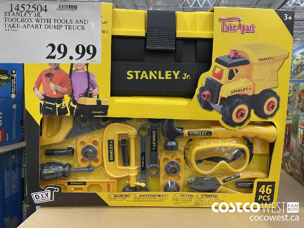 145250 STANLEY JR. TOOLBOX WITH TOOLS AND TAKE-APART DUMP TRUCK $29.99