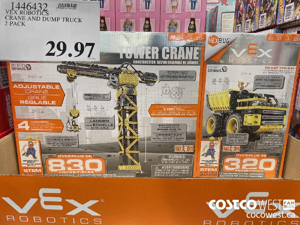 1446432 VEX ROBOTICS CRANE AND DUMP TRUCK 2 PACK $29.97