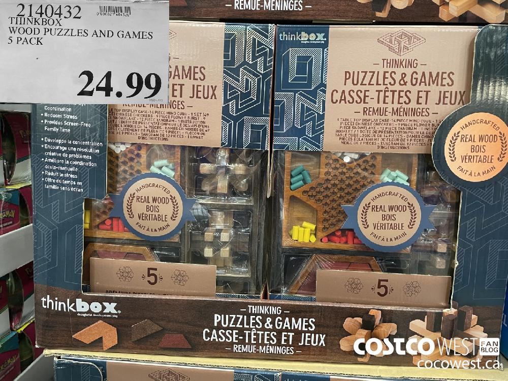 2140432 THINKBOX WOOD PUZZLES AND GAMES 5 PACK $24.99