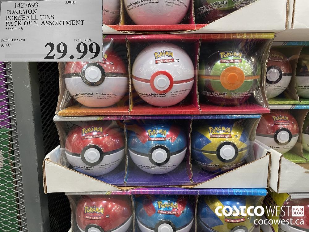 1427693 POKEMAN POKEBALL TINS PACK OF 3 ASSORTMENT $29.99