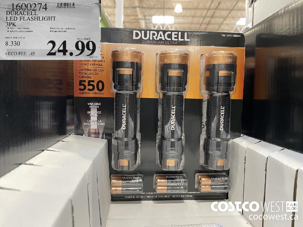 1600274 DURACELL LED FLASHLIGHT 3PK 24.99