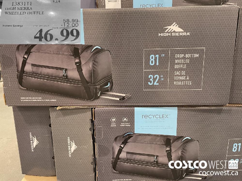1383111 HIGH SIERRA WHEELED DUFFLE EXPIRY DATE: 2021-01-03 $46.99
