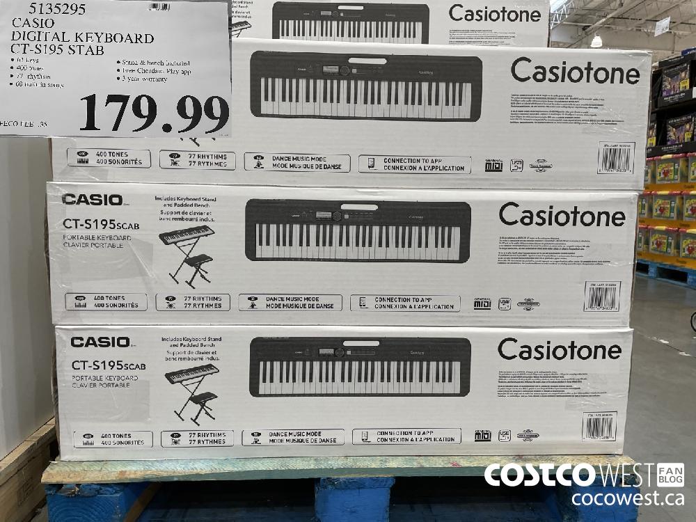 5135295 CASIO DIGITAL KEYBOARD CT-S195 STAB $179.99