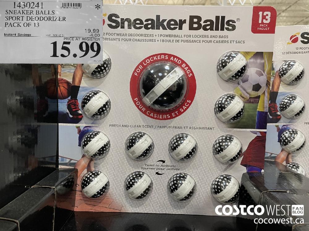 1430241 SNEAKER BALLS SPORT DEODORIZER PACK OF 13 EXPIRY DATE: 2020-12-24 $15.99