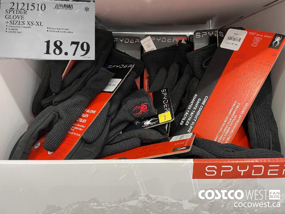 2121510 SPYDER GLOVE SIZES XS-XL $18.79