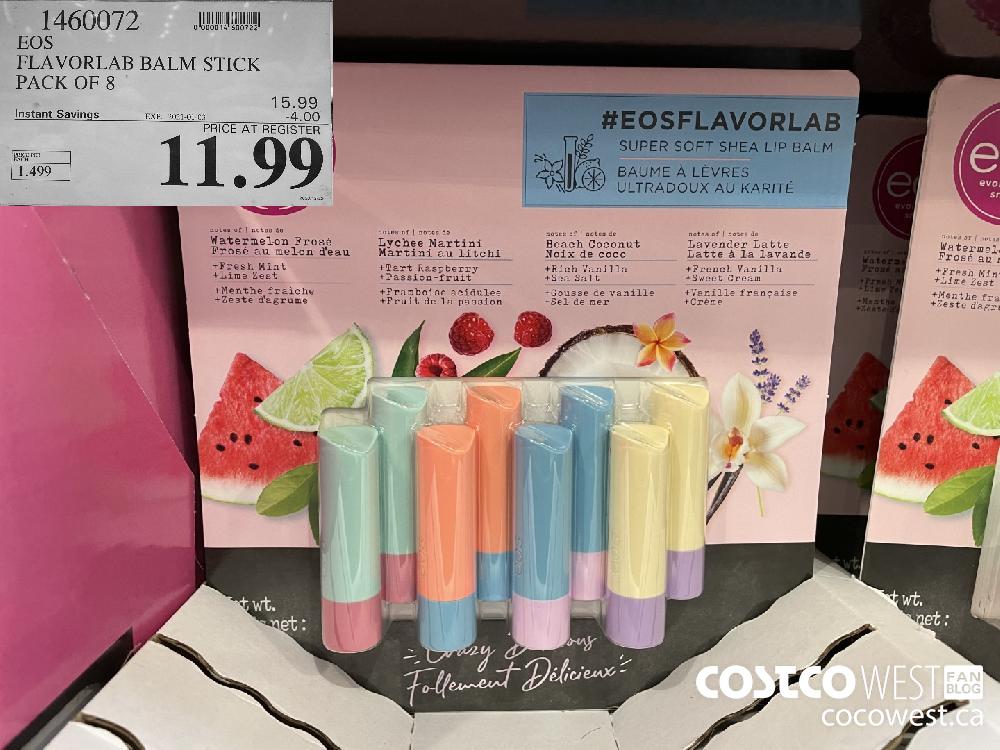 1460072 EOS FLAVORLAB BALM STICK PACK OF 8 © EXPIRY DATE: 2021-01-03 $11.99 2020/12/22
