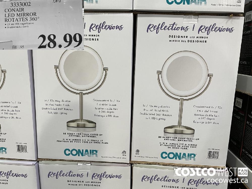 3333002 CONAIR LED MIRROR ROTATES 360° $28.99