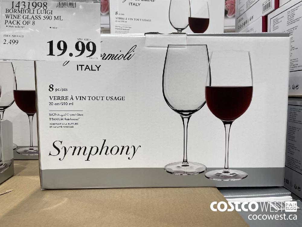 1431998 BORMIOLI LUIGI WINE GLASS 590 ML PACK OF 8 $19.99