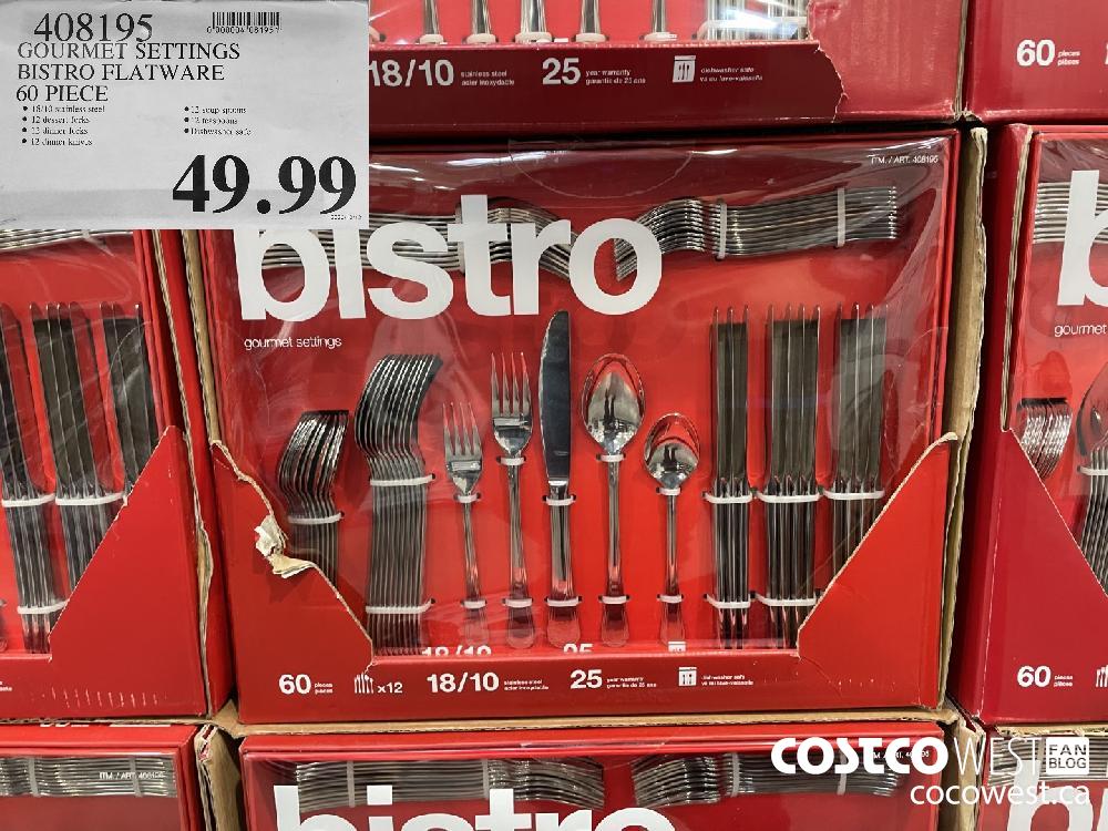 408195 GOURMET SETTINGS BISTRO FLATWARE 60 PIECE $49.99