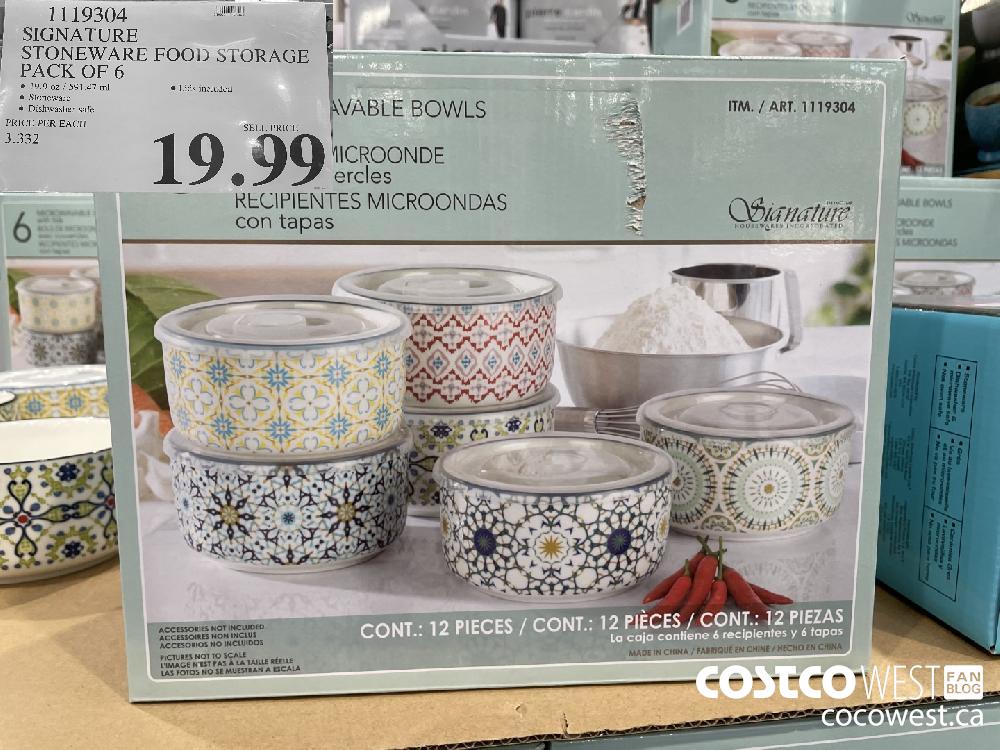 1119304 SIGNATURE STONEWARE FOOD STORAGE PACK OF 6 $19.99