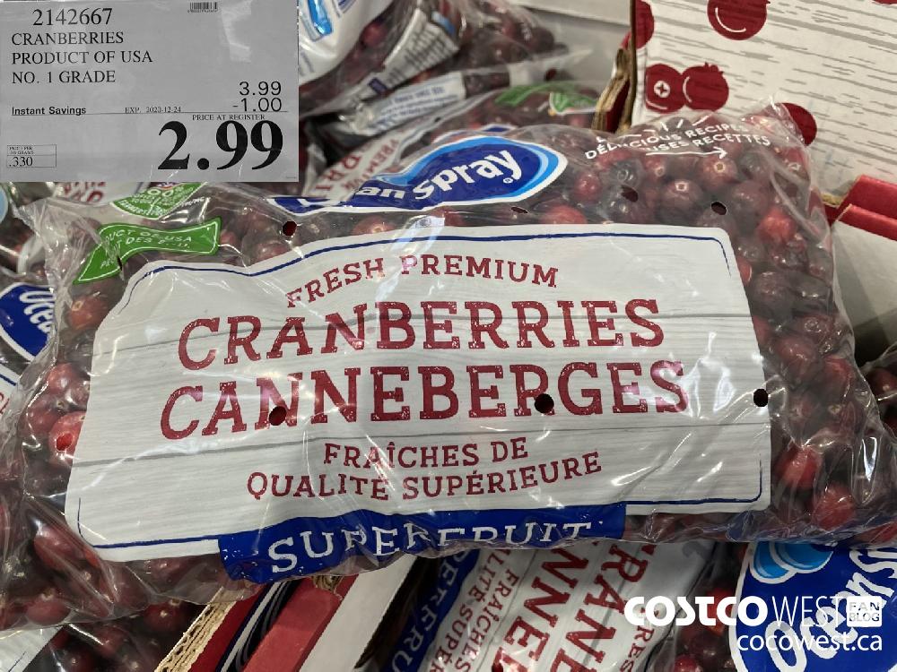 2142667 CRANBERRIES PRODUCT OF USA NO. 1 GRADE EXPIRY DATE: 2020-12-24 $2.99