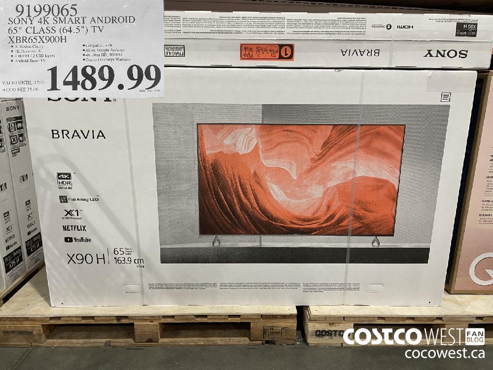 9199065 SONY 4K SMART ANDROID 65" CLASS (64.5") TV XBR65X900H VALID UNTIL 12/31 $1489.99