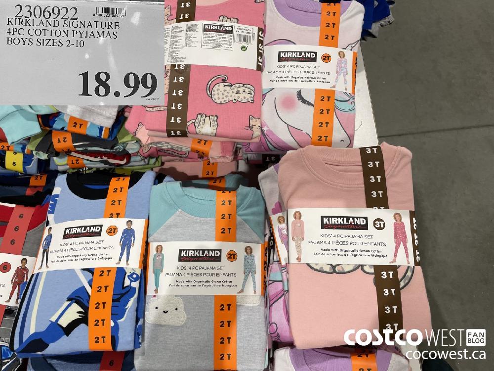 2306922 KIRKLAND SIGNATURE 4PC COTTON PYJAMAS BOYS SIZES 2-10 $18.99