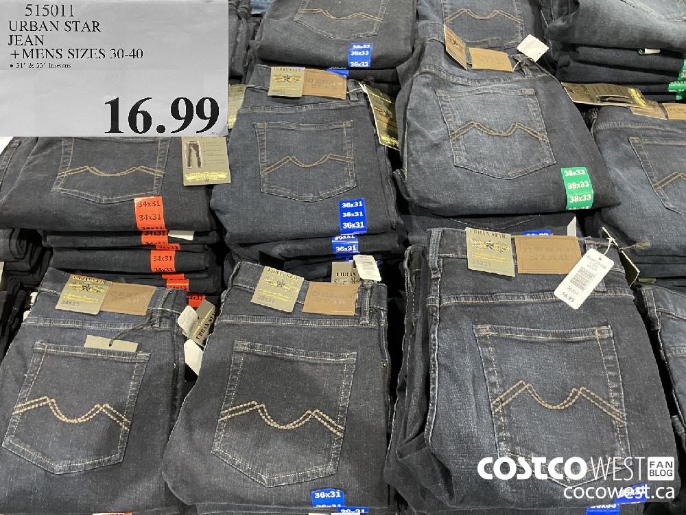 Photo of Costco Wholesale warehouse store jeans at mens clothing