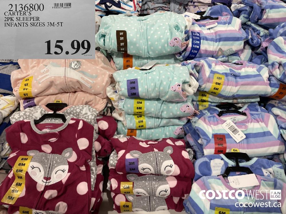 9136800 CARTER'S 2PK SLEEPER INFANTS SIZES 3M-5T $15.99
