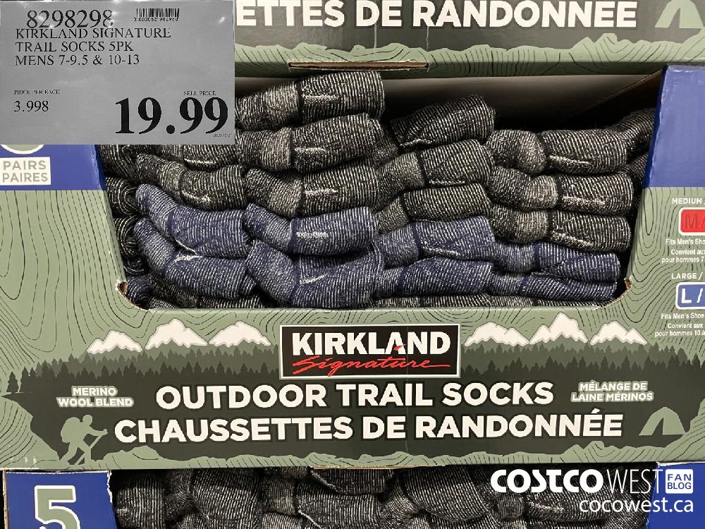 8298298 KIRKLAND SIGNATURE TRAIL SOCKS 5PK MENS 7-9.5