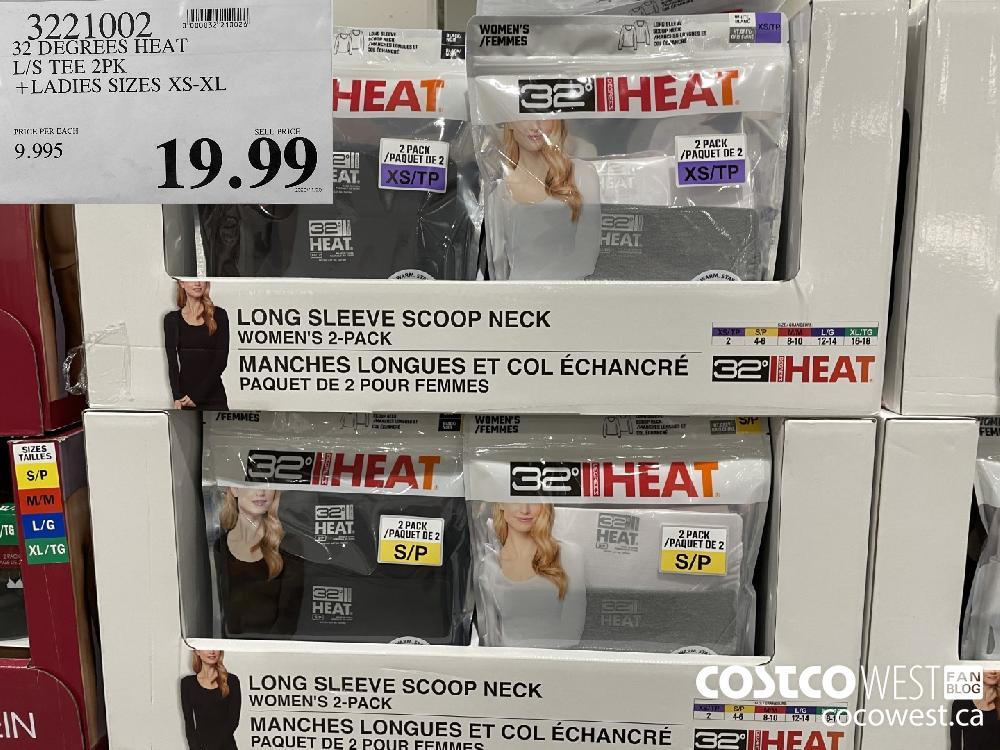 3921002 32 DEGREES HEAT L/S TEE 2PK LADIES SIZES XS-XL $19.99