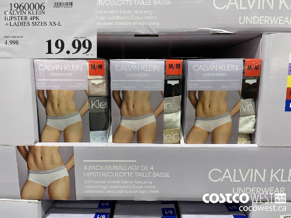 1960006 CALVIN KLEIN HIPSTER 4PK LADIES SIZES XS-L $19.99