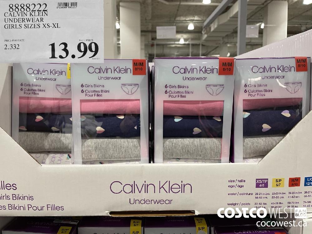 8888222 CALVIN KLEIN UNDERWEAR GIRLS SIZES XS-XL $13.99