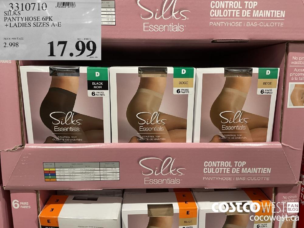 2310710 SILKS PANTYHOSE 6PK LADIES SIZES A-E $17.99