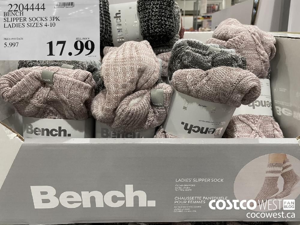 97204444 BENCH SLIPPER SOCKS 3PK LADIES SIZES 4-10 $17.99