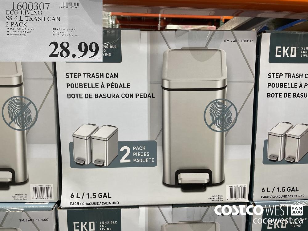 1600307 ECO LIVING SS 6 L TRASH CAN 2 PACK $28.99