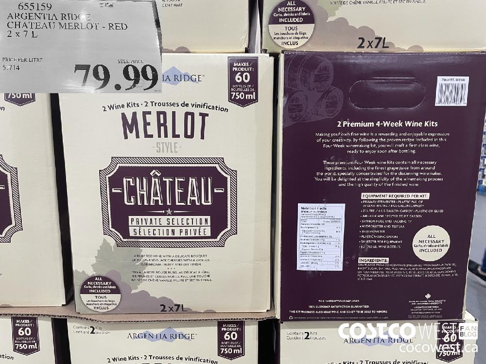 655159 ARGENTIA RIDGE CHATEAU MERLOT - RED 2 X 7 L $79.99