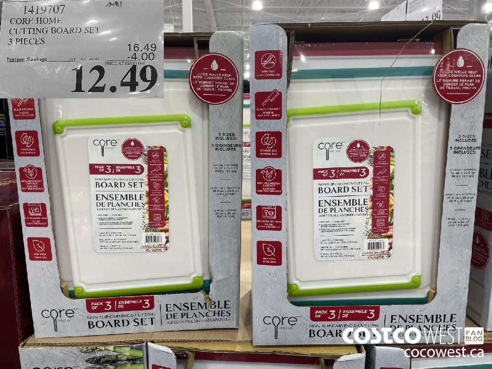 1419707 CORE HOME CUTTING BOARD SET 3 PIECES EXPIRY DATE: 2021-01-03 $12.49