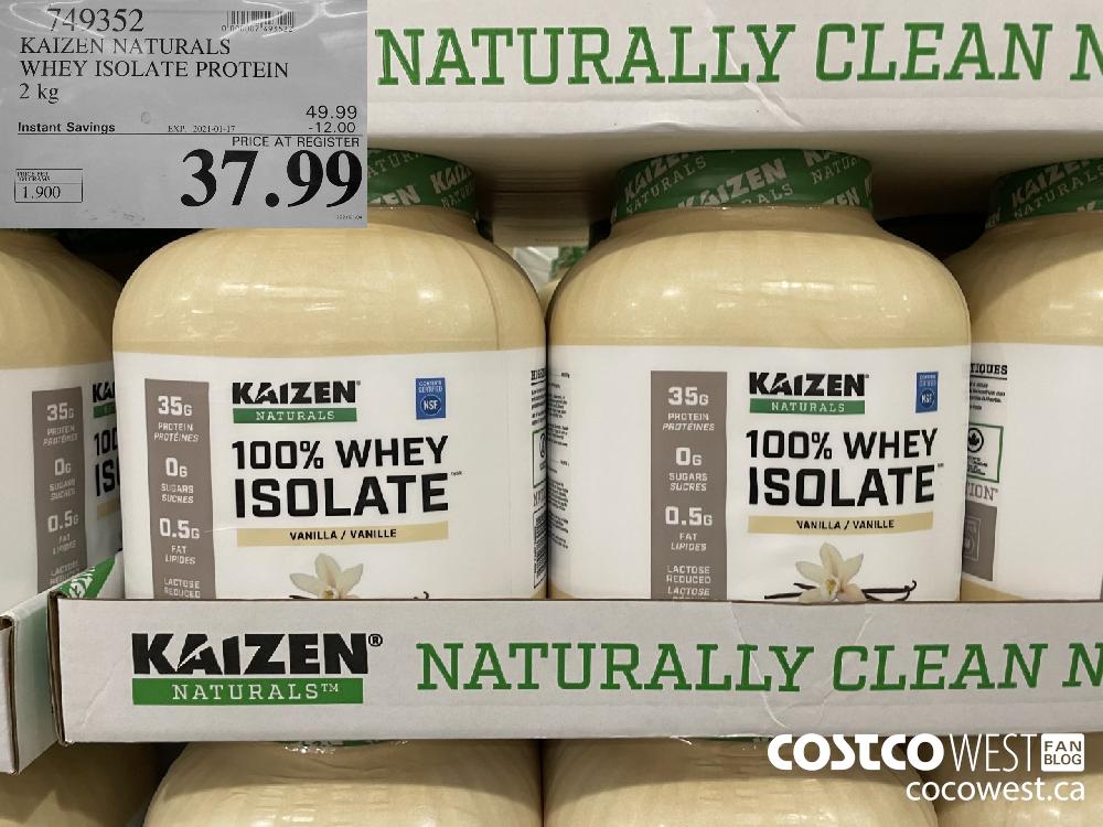 749352 KAIZEN NATURALS WHEY ISOLATE PROTEIN 2kg EXPIRY DATE: 2021-01-17 $37.99