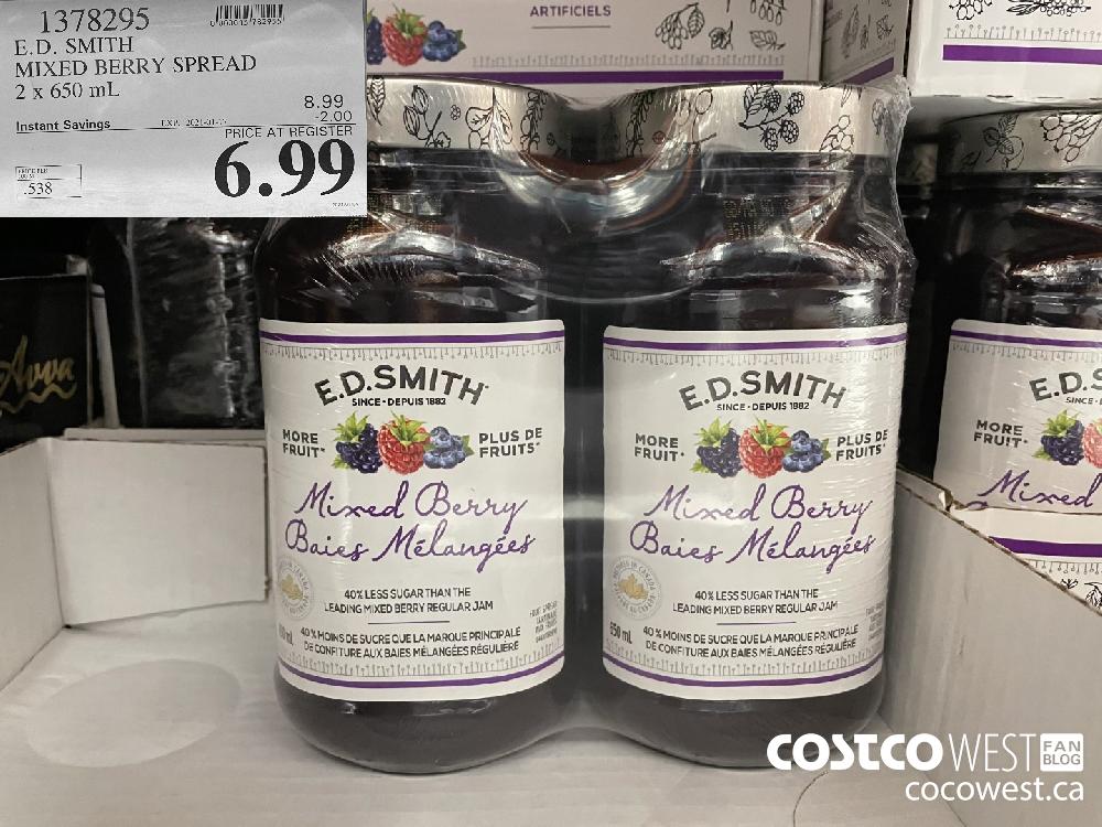 1378295 E.D. SMITH MIXED BERRY SPREAD 2 x 650 mL EXPIRY DATE: 2021-01-17 $6.99