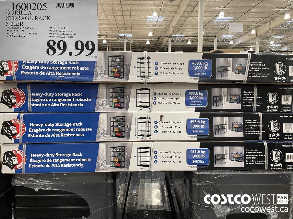 1600205 GORILLA STORAGE RACK 5 TIER 20 00 INSTANT SAVINGS EXPIRES ON 2020  08 30 79 99 - Costco East Fan Blog