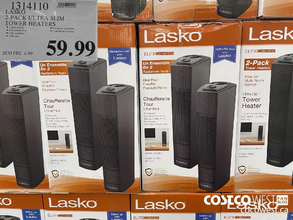 1314110 LASKO 2-PACK ULTRA SLIM TOWER HEATERS $59.99