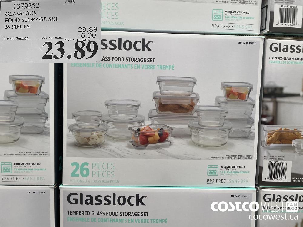 1379252 GLASSLOCK FOOD STORAGE SET 26 PIECES EXPIRY DATE: 2021-01-20 $23.89