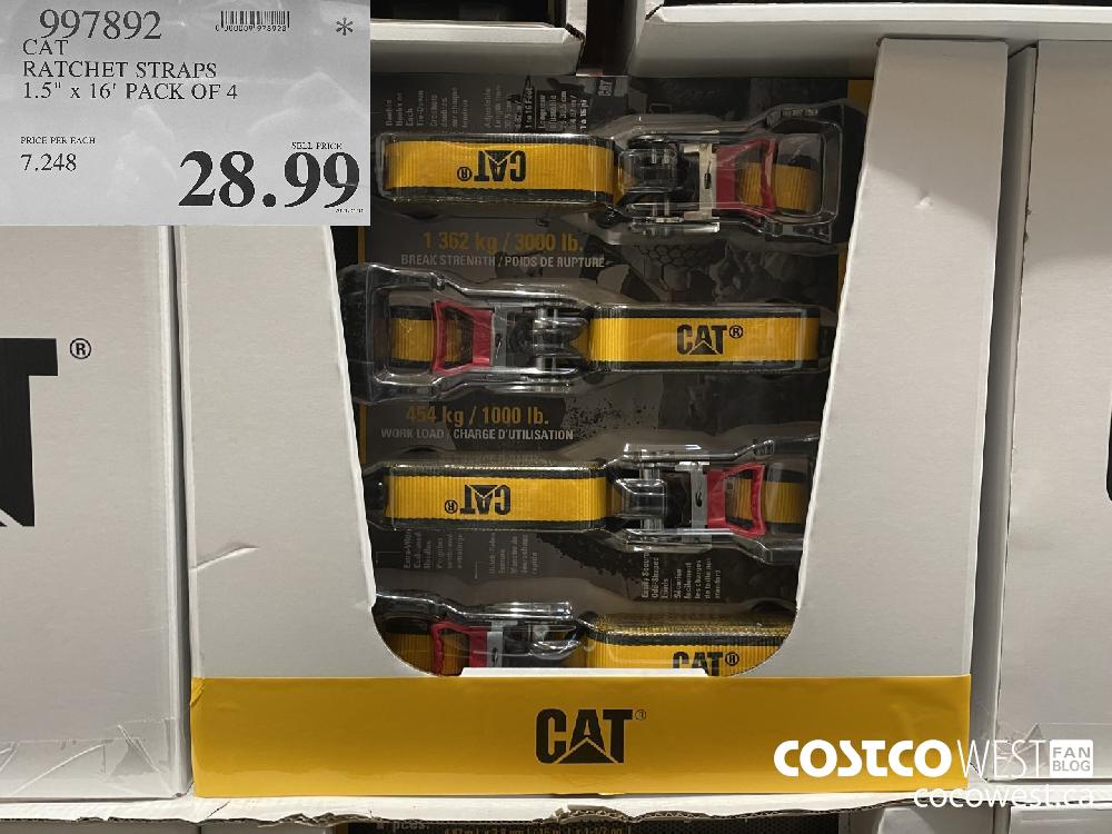 997892 CAT RATCHET STRAPS 1.5" x 16' PACK OF 4 $28.99
