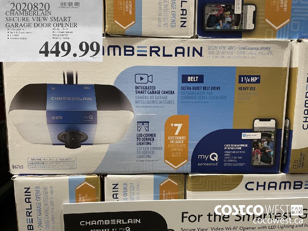 9020820 CHAMBERLAIN SECURE VIEW SMART GARAGE DOOR OPENER $449.99