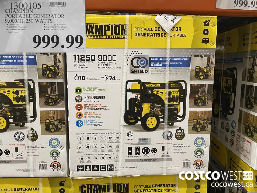 1300105 CHAMPION PORTABLE GENERATOR 9 000/11 250 WATTS $999.99