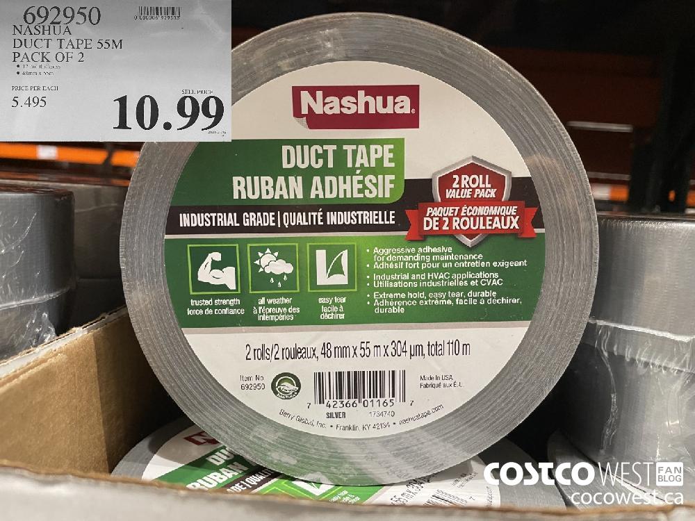692950 NASHUA DUCT TAPE 55M PACK OF 2 $10.99