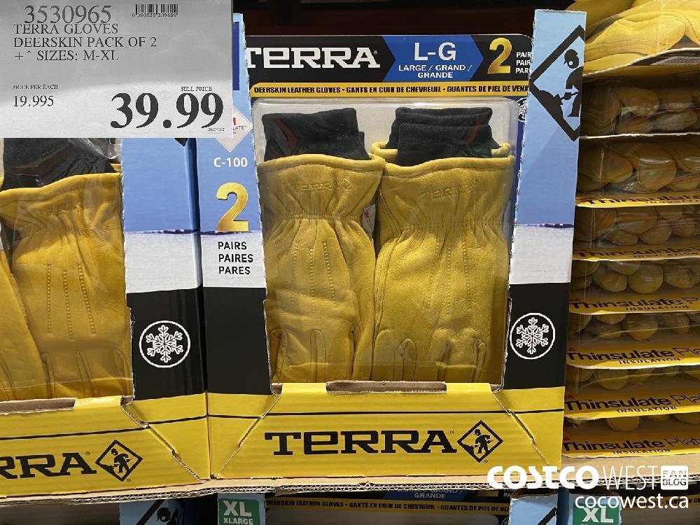3530965 TERRA GLOVES DEERSKIN PACK OF 2 SIZES: M-XL $39.99